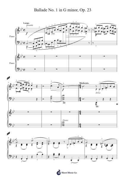 Chopin - Ballade no. 1 in G minor Op. 23 樂譜由 Frédéric Chopin - 編曲 Charfra Tesscer