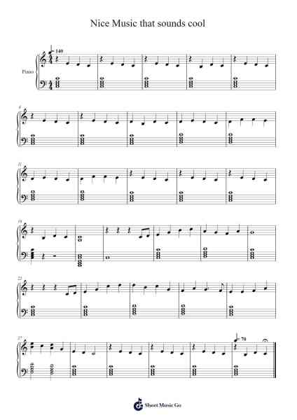 Nice Music that sounds cool 楽譜 by undefined-Arr.Katrett