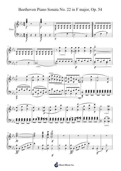Beethoven Piano Sonata No. 22 in F major, Op. 54 樂譜由 Ludwig van Beethoven - 編曲 Simpbrown