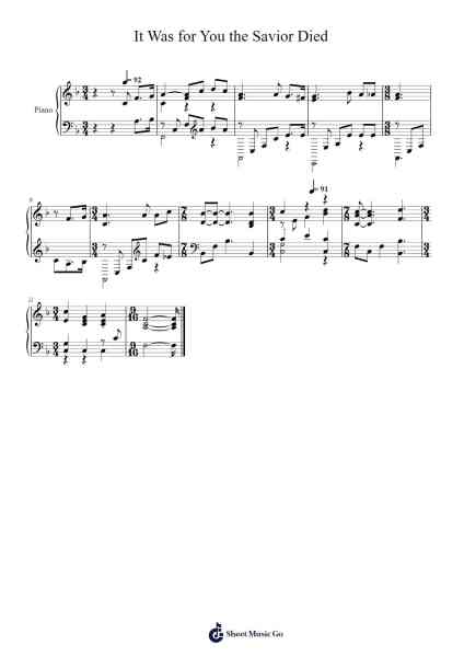 It was for you the Savior died Sheet Music by Isaac Watts-Arr.Gasper Inlot