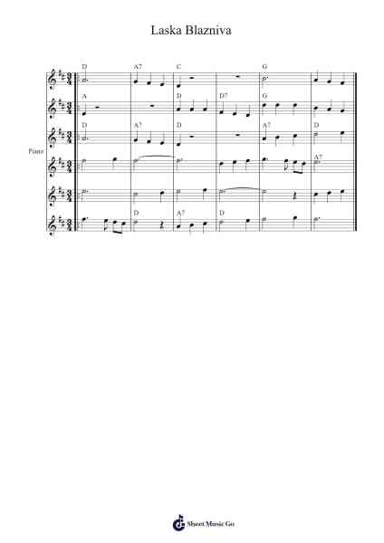 Laska Blazniva Sheet Music by Karel Svoboda-Arr.Byjob Hardrey