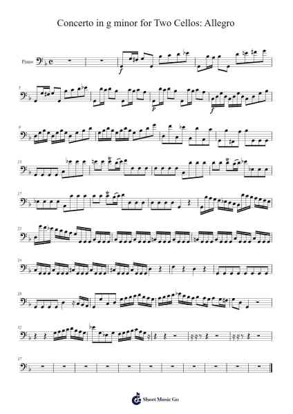 Concerto in g minor for Two Cellos: Allegro 樂譜由 Antonio Vivaldi - 編曲 Upving