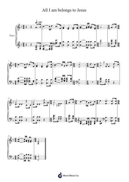 All I am belongs to Jesus Sheet Music oleh Isaac Watts-Arr.Kelins Woothe