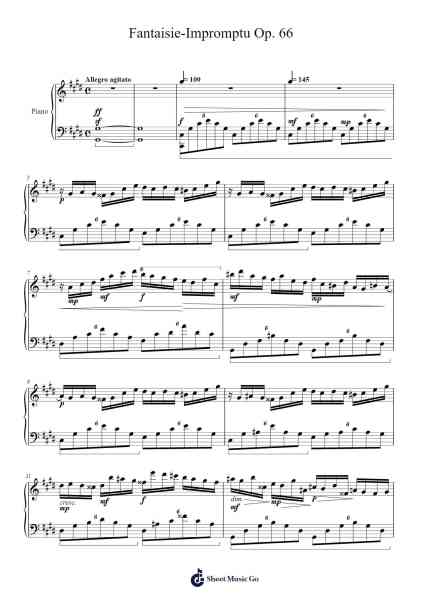 Fantaisie-Impromptu Op. 66 Sheet Music by Frédéric Chopin-Arr.Manlass