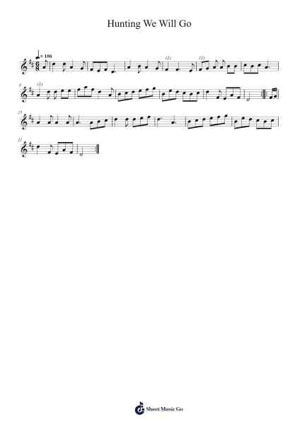 Hunting We Will Go 乐谱由 Abraham Byjones - 编曲 Hedbill