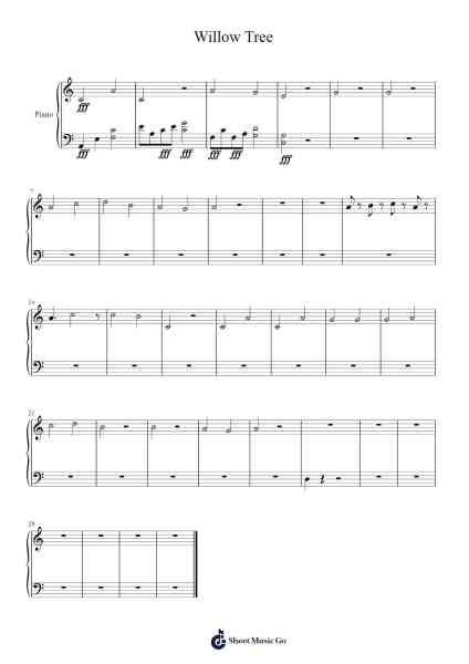 Willow Tree Bladmuziek van Leonest Yvetteglan-Arr.Payrusk