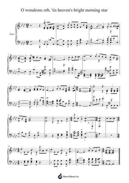 O wondrous orb, 'tis heaven's bright morning star 樂譜由 Isaac Watts - 編曲 Puhill Wesreen