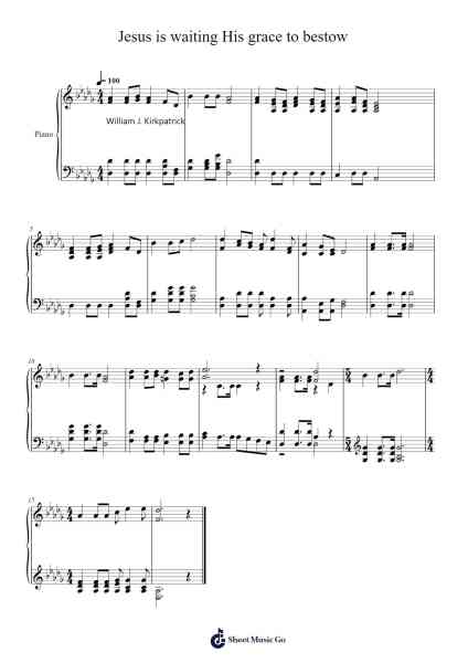 Jesus is Waiting His Grace to Bestow Sheet Music by Isaac Watts-Arr.Webbjohn Zafy