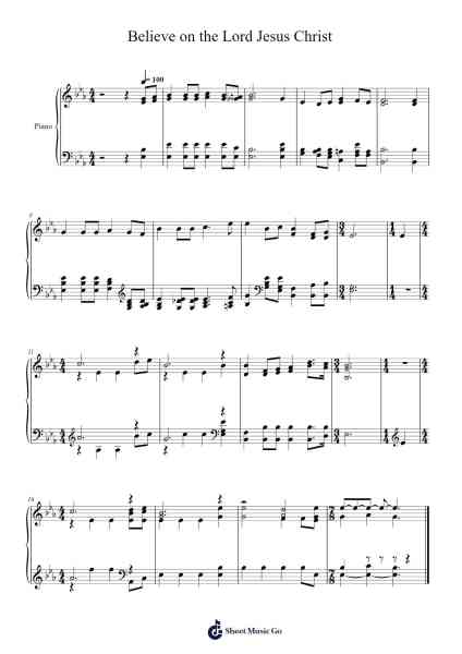 Believe on the Lord Jesus Christ Sheet Music by Isaac Watts-Arr.Bushple