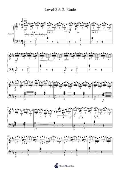 Level 5 A-2. Etude 樂譜由 undefined - 編曲 Reedthey Zeway