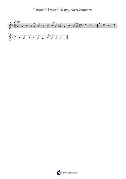 I would I were in my own country Sheet Music by undefined-Arr.Bridrian