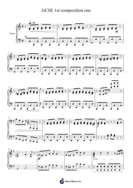 GCSE 1st composition one 악보 Potter. H - 편곡 Yuledawn