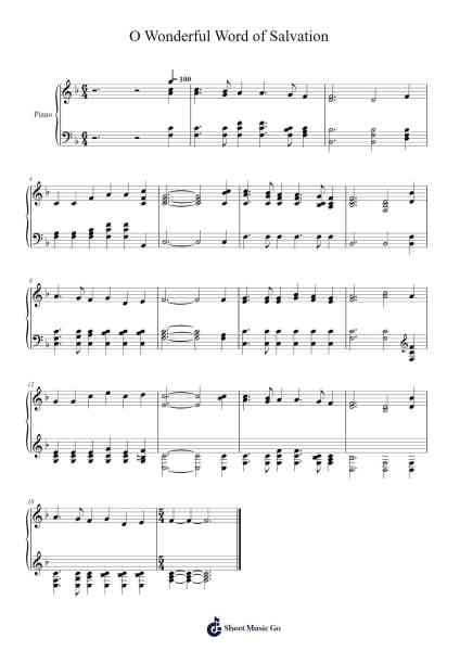 O Wonderful Word of Salvation 樂譜由 Isaac Watts - 編曲 Pomeo Walshbee