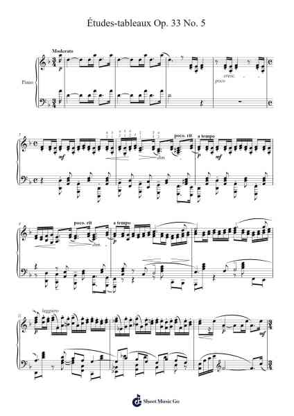 Études-tableaux Op. 33 No. 5 Sheet Music by С. Рахманинов-Arr.Shamens Xedric