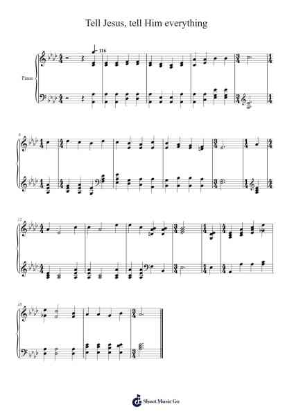 Tell Jesus, Tell Him Everything Sheet Music by Isaac Watts-Arr.Mollries