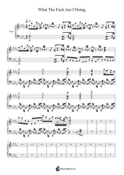 What The Fuck Am I Doing Sheet Music by undefined-Arr.Alsriah