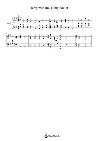 Tarry with me, O my Savior Sheet Music by Isaac Watts-Arr.Keatsrid Burnsgo