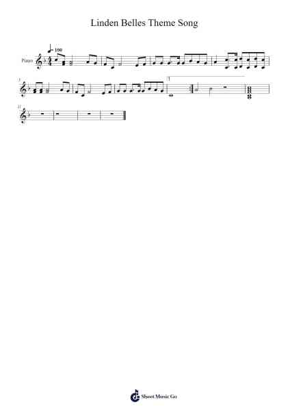 Linden Belles Theme Song Sheet Music by marialinden72-Arr.O'Cady Bobde