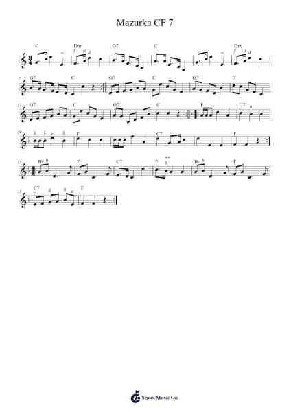 Mazurka CF 7 Sheet Music by Rylan Gallegos-Arr.Morecius Wake