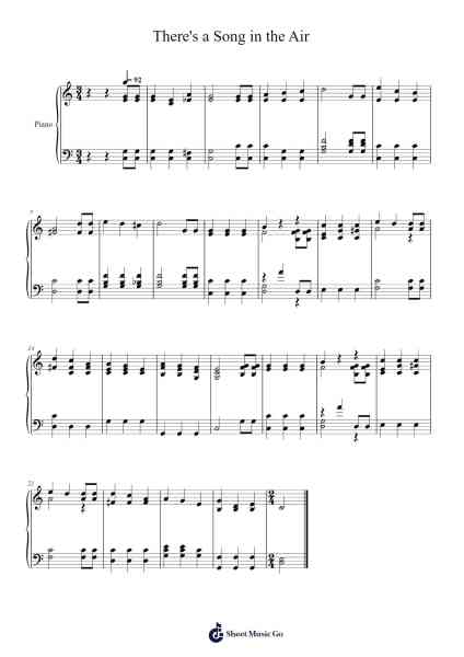 There's a Song in the Air Musica per pianoforte di Isaac Watts - Arr.Sailshead Verborn