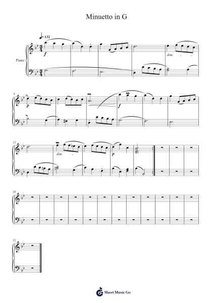 Minuetto in G 楽譜 by Taizé-Arr.Reylome