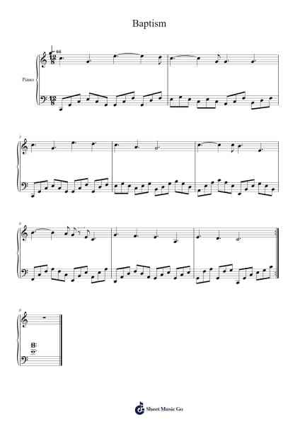 Baptism Sheet Music by crabbyanne1-Arr.Camildric