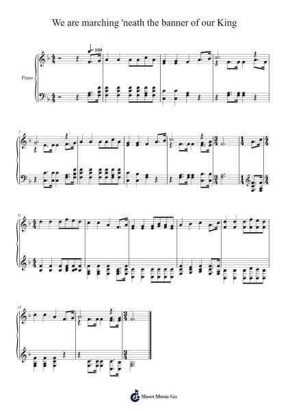 We are Marching 'Neath the Banner of Our King 楽譜 by Isaac Watts-Arr.Woodthorne Rylee