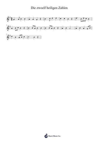 Die zwoelf heiligen Zahlen 乐谱由 Aaden Glass - 编曲 Steino'neil Erdine