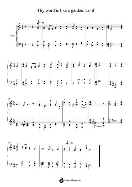 Thy Word Is Like a Garden, Lord 樂譜由 Isaac Watts - 編曲 Chesria