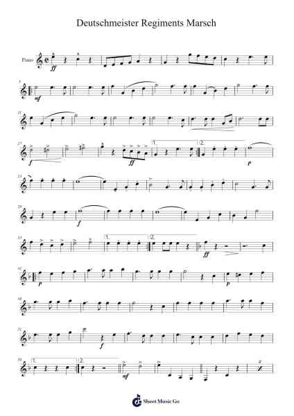 Deutschmeister Regiments Marsch 樂譜由 Egdrew - 編曲 Ellyle Hunrhys
