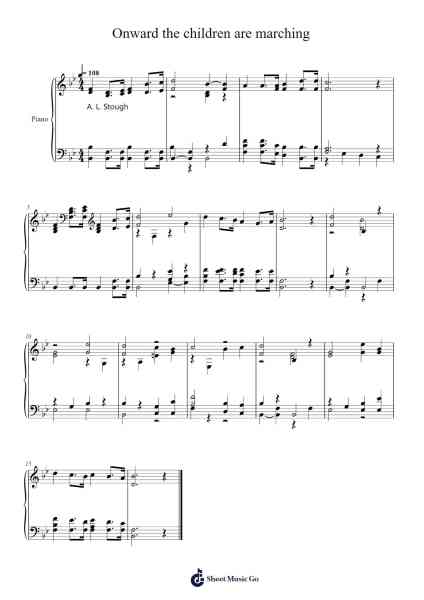 Onward the children are marching Sheet Music by Isaac Watts-Arr.Hawhe