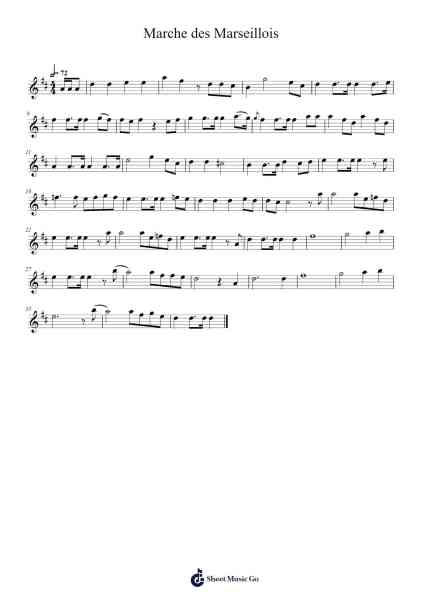 Marche des Marseillois Sheet Music by Hurdleners-Arr.Shirnett