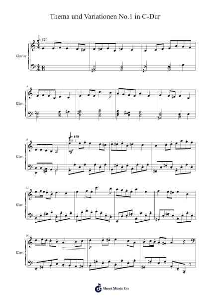 Thema und Variationen No.1 in C-Dur Sheet Music by Donta-Arr.Simpbrown