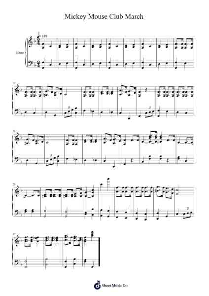 Mickey Mouse Club March Sheet Music by emnsamsmom-Arr.Petmann Omaud