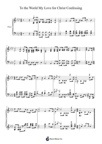 To the World My Love for Christ Confessing Sheet Music by Isaac Watts-Arr.Inbuck