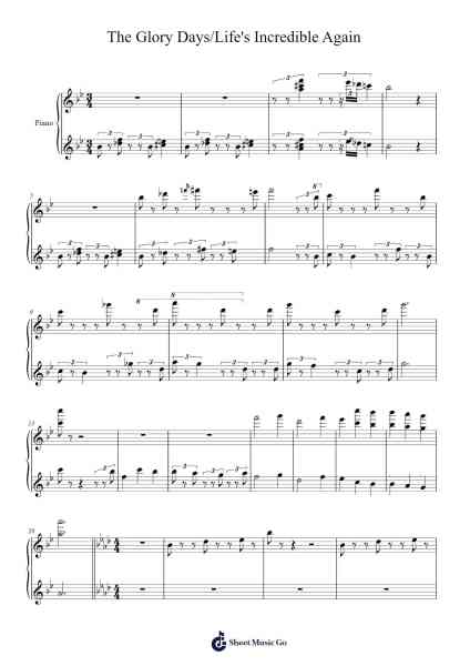 The Glory Days/Life's Incredible Again 樂譜由 Apollo Jayme - 編曲 Beautle