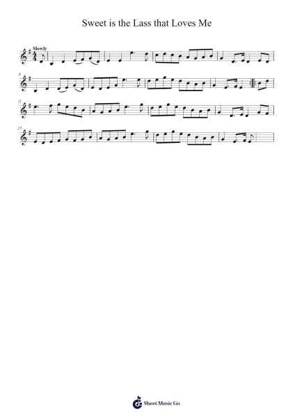 Sweet is the Lass that Loves Me Partition de musique par undefined-Arr.Dickbryce Biien