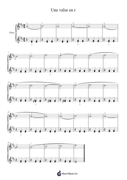 Une valse en r Sheet Music by Seanvieve Henleste-Arr.Youngvian