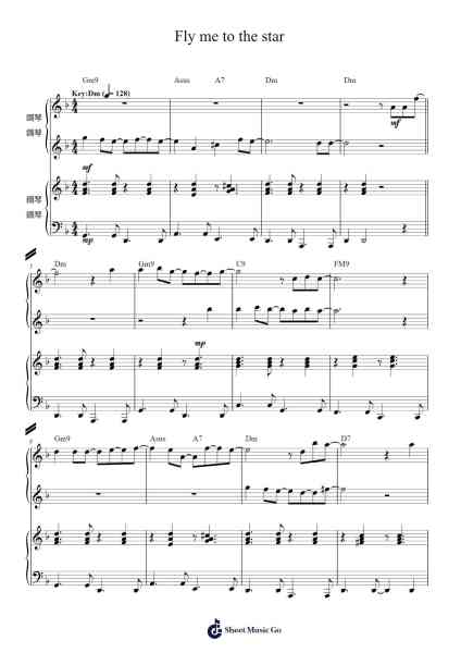 Fly me to the star 樂譜由 Unknown author - 編曲 Moulboyce