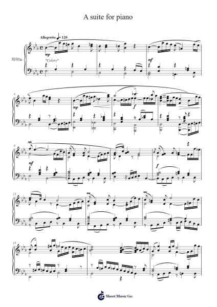 A suite for piano Sheet Music by 한아름-Arr.Chrisphael Reedno