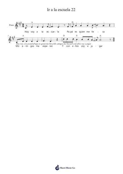 Ir a la escuela 22 樂譜由 Manuel Nuñez - 編曲 Warald Kipfrank