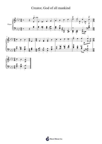 Creator, God of all mankind 乐谱由 Isaac Watts - 编曲 Chauburne Fowblair