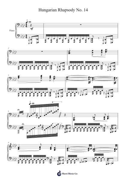 Hungarian Rhapsody No. 14 乐谱由 Franz Liszt - 编曲 Gardi Clairero