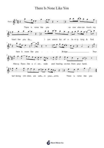 There Is None Like You Sheet Music by Hillsong-Arr.Colyork