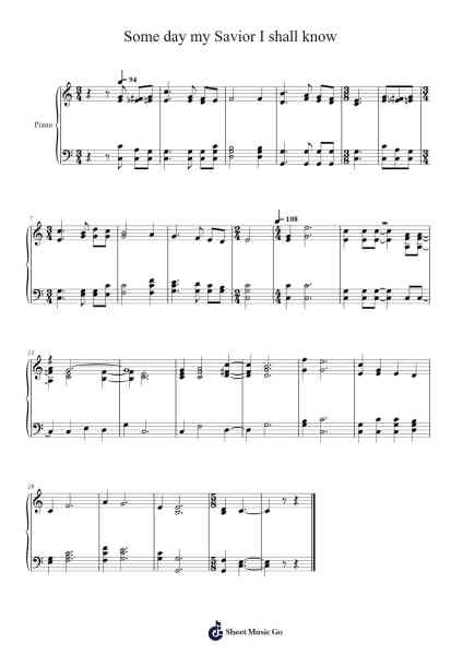 Some day my Savior I shall know Sheet Music by Isaac Watts-Arr.Clachel Cliffgray