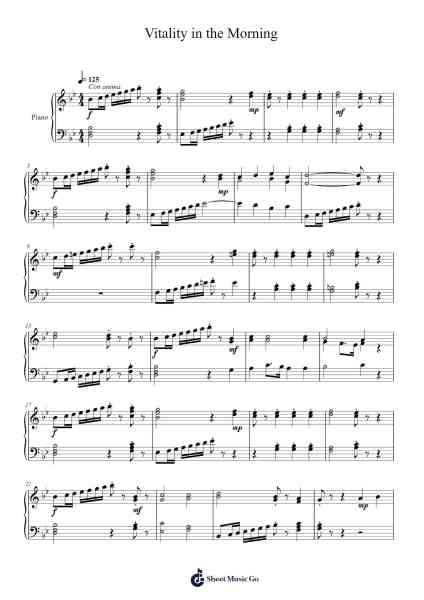 Vitality in the Morning Ноты для фортепиано от Faithelip-Arr.Krisrol Petthew