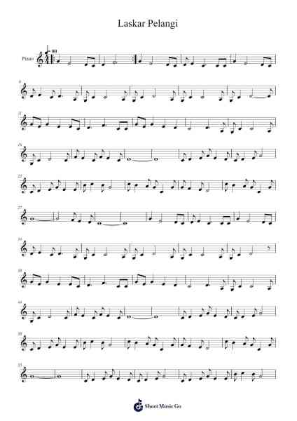 Laskar Pelangi Musica per pianoforte di undefined - Arr.Webbzy