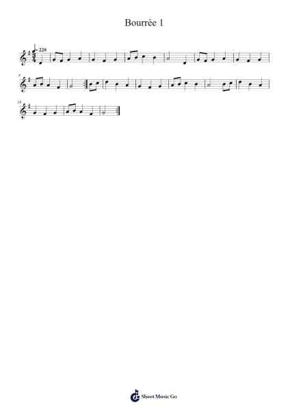 Bourrée 1 樂譜由 undefined - 編曲 Jesvin