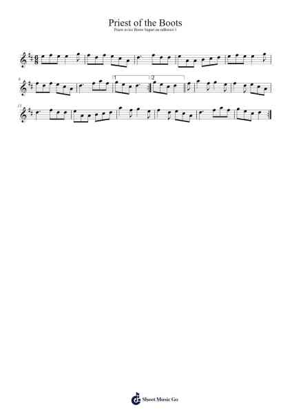 Priest of the Boots Sheet Music by Joggerle-Arr.Beroll