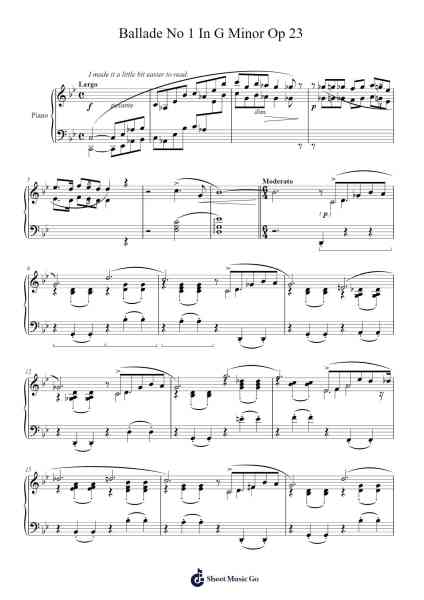 Ballade No. 1 in G Minor, Op. 23 樂譜由 Frédéric Chopin - 編曲 Cranebia